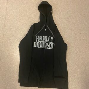 Used But Not Abused Authentic Harley Davidson Zip-Up Hoodie, unisex sz lrg.